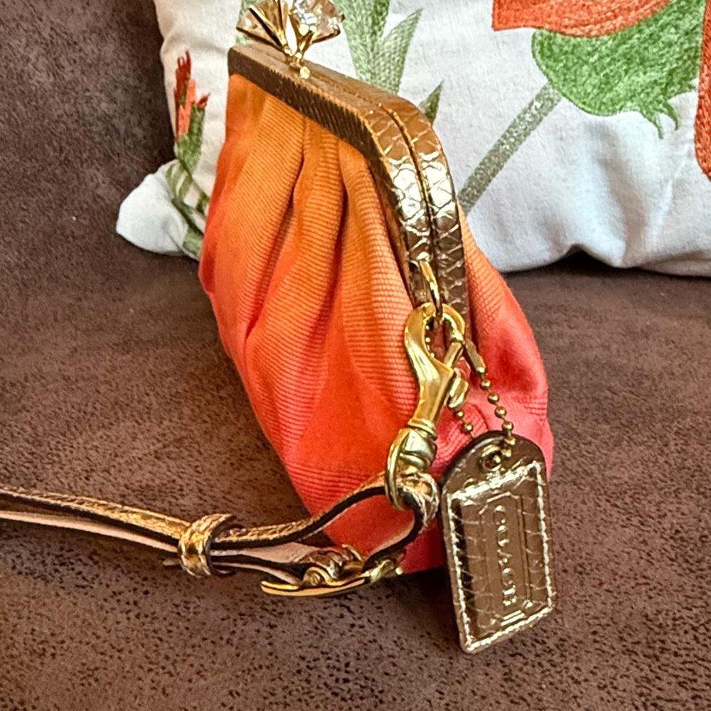 VINTAGE COACH KISSLOCK BAG 7553 GOLDEN PYTHON OPTIC SIGNATURE CANVAS LTD ED NWOT - Picture 5 of 15